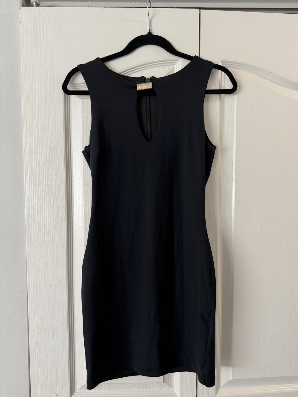 bebe Black Sleeveless Mini Dress with Keyhole